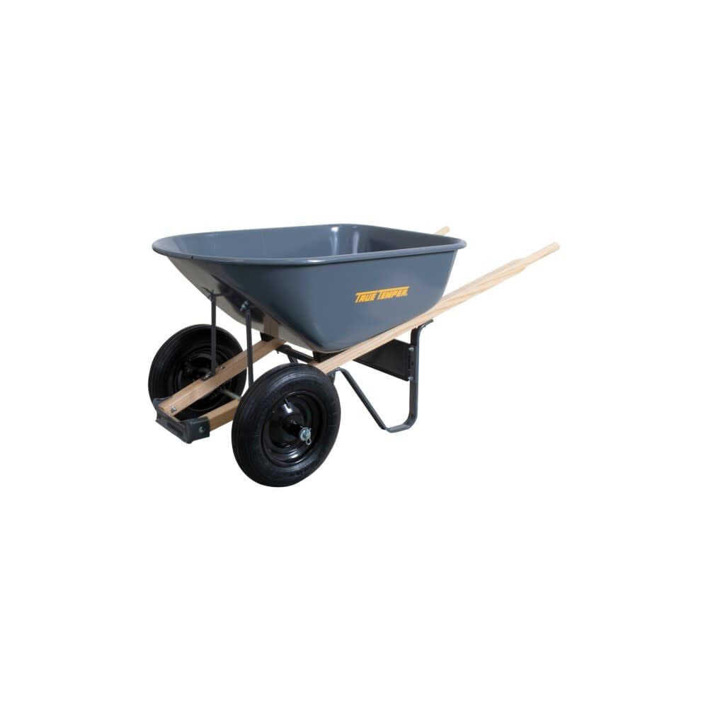 Wheelbarrow with Dual Wheel 6 Cu Ft Steel R6TW14