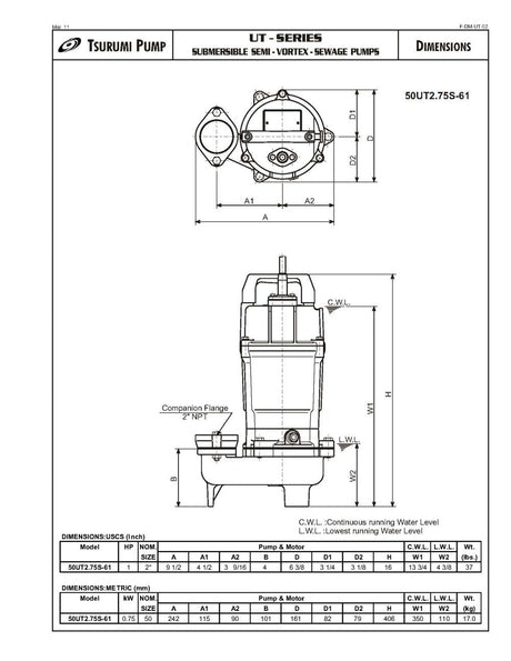 Electric Submersible Pump 50UT2.75S