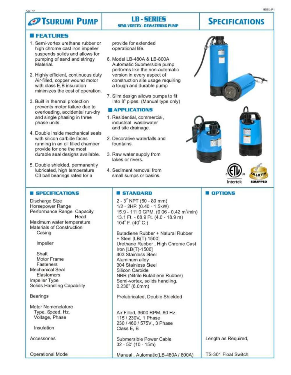 LB-800A Electric Submersible Pump LB-800A