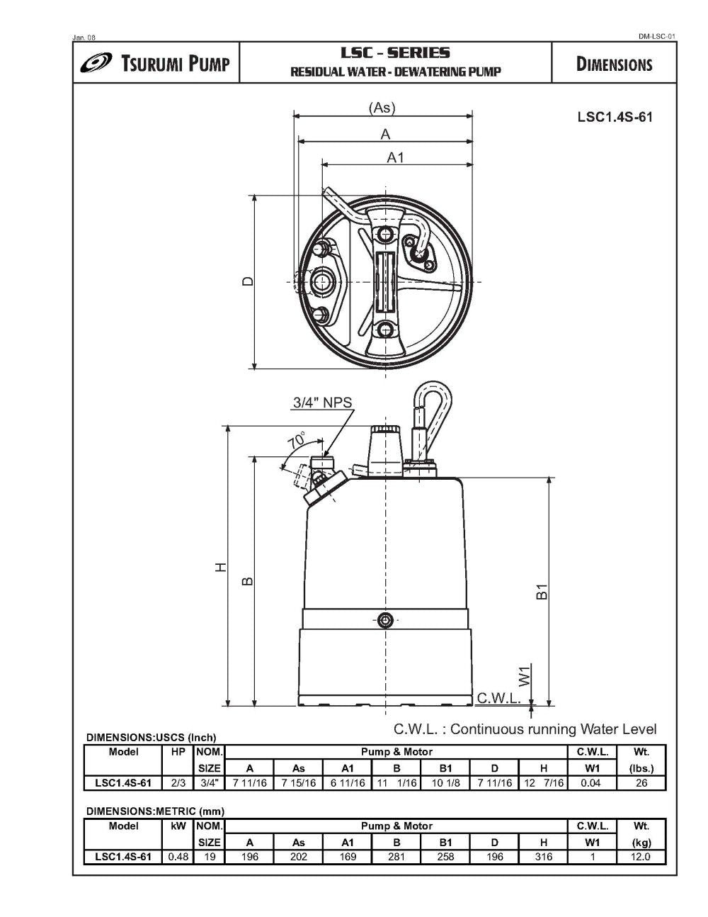 LSC1.4S Electric Submersible Pump LSC1.4S-61