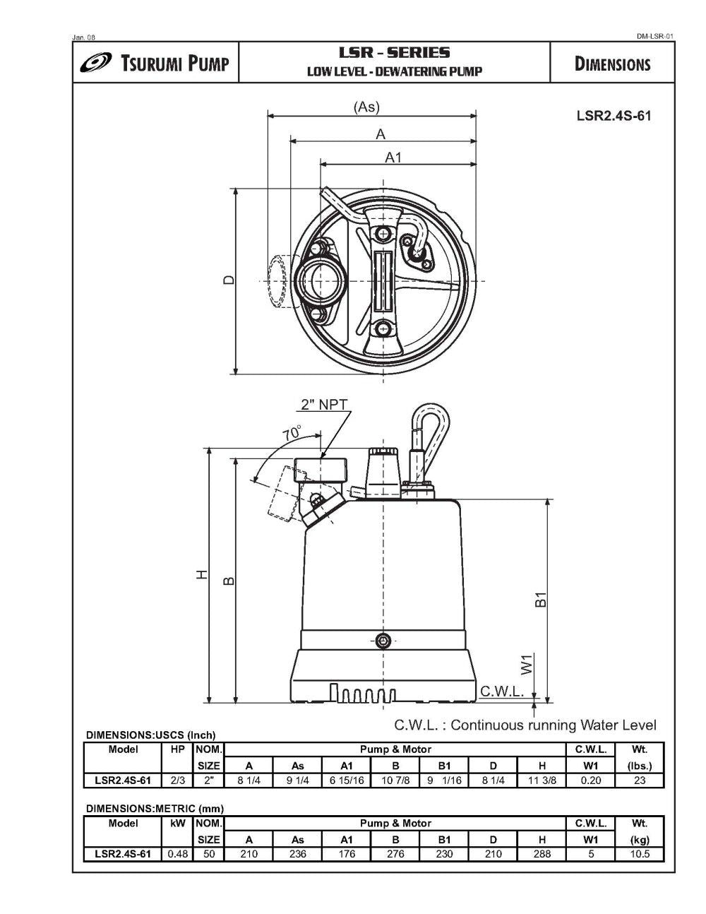 LSR2.4S Electric Ground Level Drainage Pump LSR2.4S-61