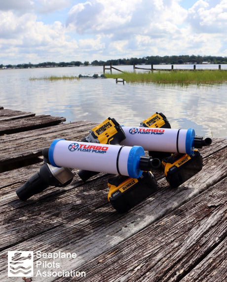 Seaplane Float Pump with DEWALT 20V MAX XR Compact Drill Kit and Invasive Species Filter TFP-D-FD