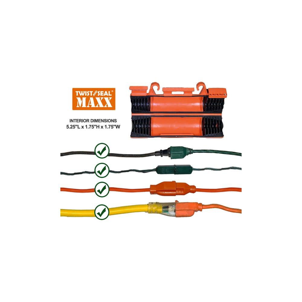 Maxx Extension Cord Protector Orange Heavy Duty Plastic TSMX-OR-1P-BL