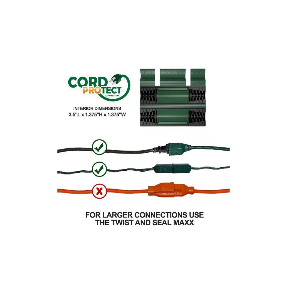 Outdoor Extension Cord Protector Green Heavy Duty Plastic TCP-G-1P-BL