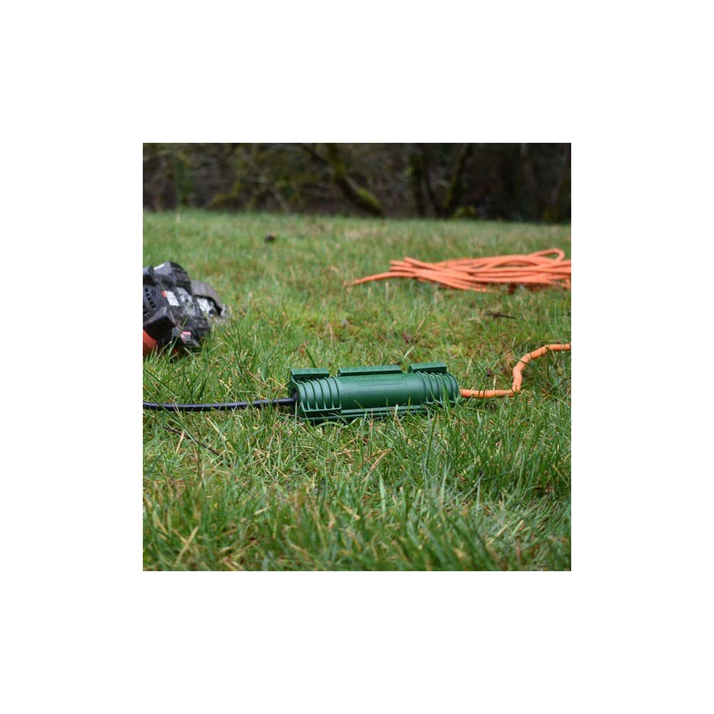 Outdoor Extension Cord Protector Green Heavy Duty Plastic TCP-G-1P-BL