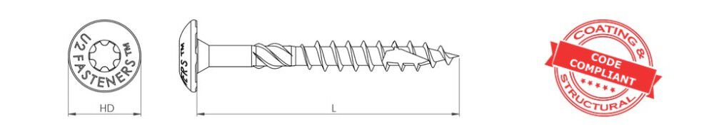 Construction Screw 3/8 Inch X 10 Inch, 300ct S22110000B