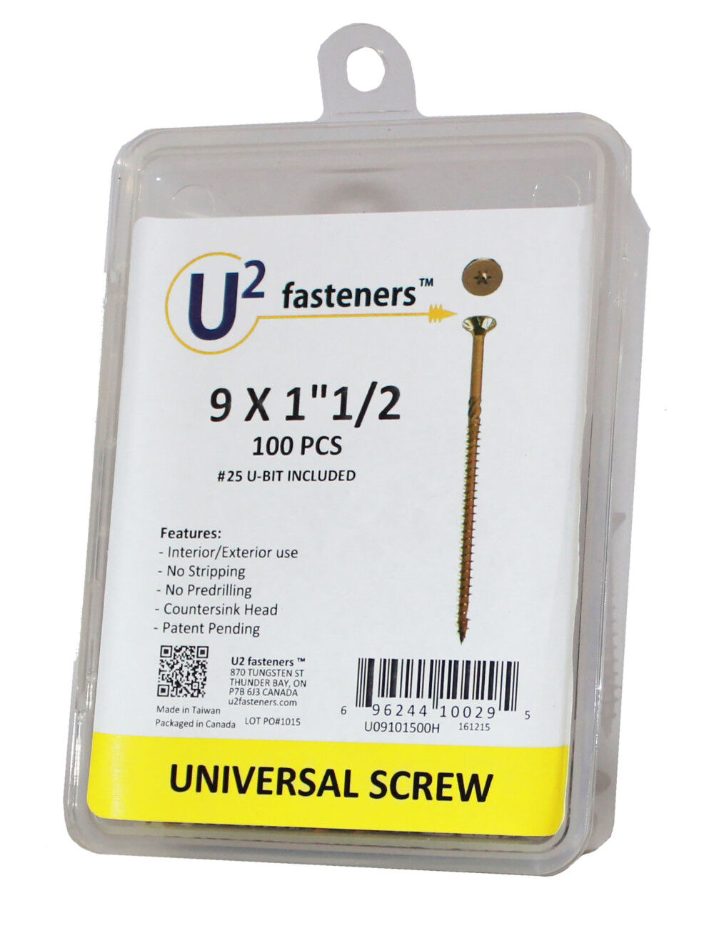 Universal Screw #9 X 1 1/2in 100pk U09101500H