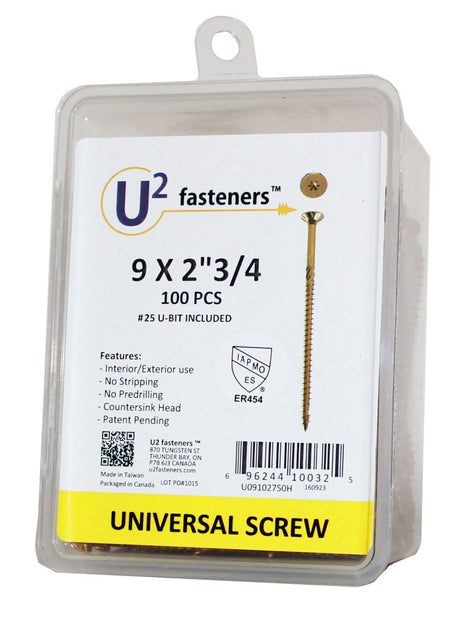 Universal Screw #9 X 2 3/4in 100pk U09102750H