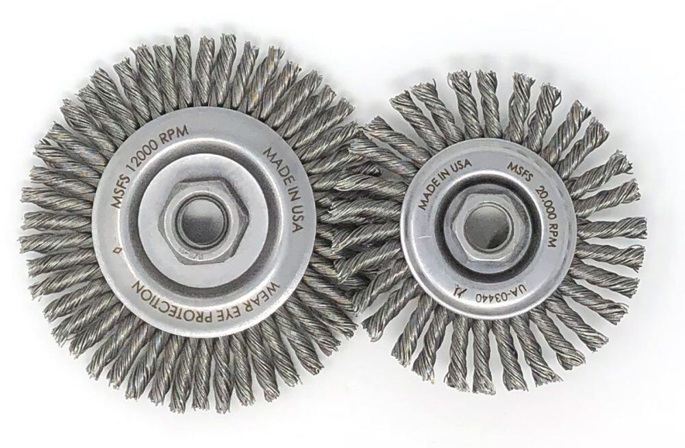 0.02 In. Wire x 4 In. Stringer Bead Threaded Knot Wheel Brush 3440