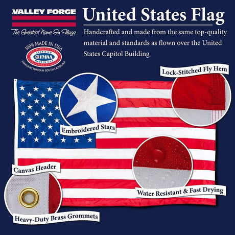Forge Flag 3 Ft. Width x 5 Ft. Height Nylon Replacement United States Flag 20423075