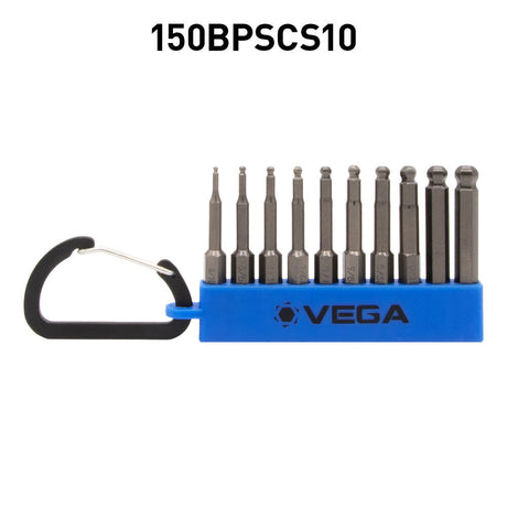 2in Hex Ball End Bit Set 10pc 150BPSCS10