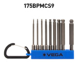 3in Hex Ball End Bit Set 9pc 175BPMCS9