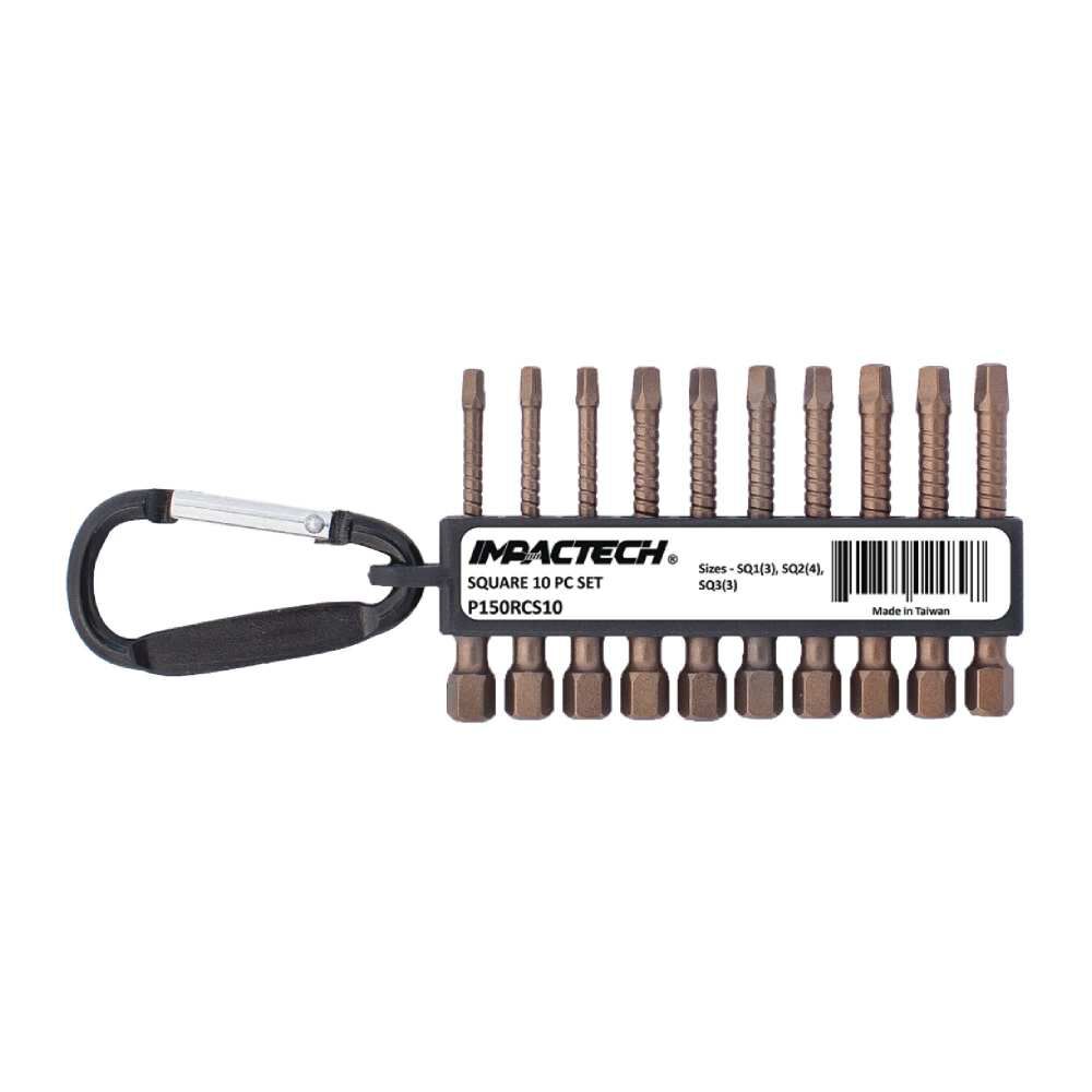 Impactech 2in Square Driver Bits Set 10pcs P150RCS10