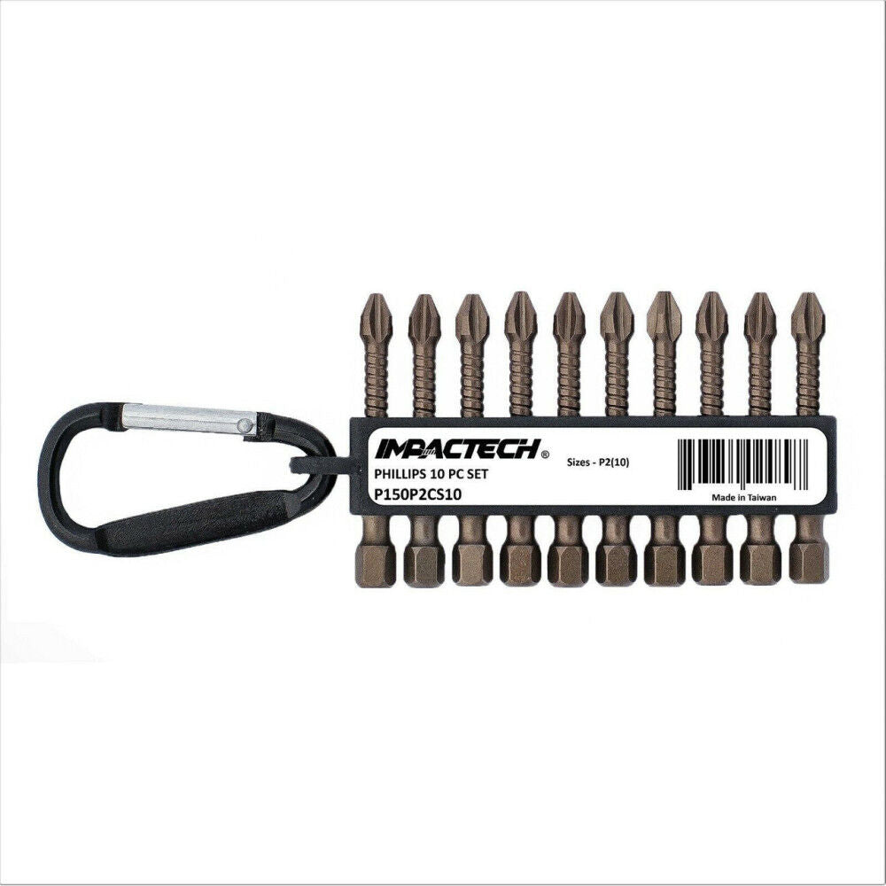 Impactech Driver Bit Set 10pc 2in Length P150P2CS10