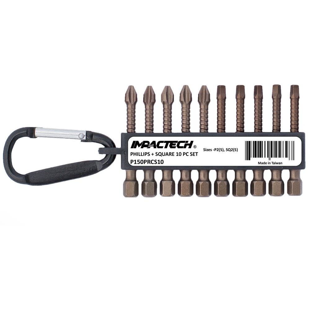 Impactech Driver Bit Set 10pc 2in Length P150PRCS10