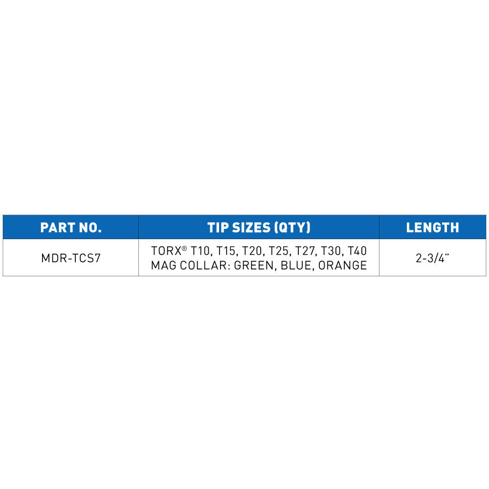 Magnetic Collar Torx Carabiner 7pc MDR-TCS7