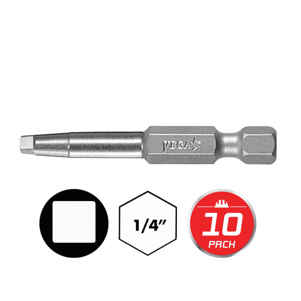 Square Power Bit #2 x 6in Gunmetal Grey 10pk 1150R2A