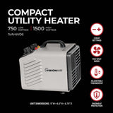 6.75 In. 750/1000W 5120 Btu 161 Sq-Ft. Compact Utility Heater 1VAHW06