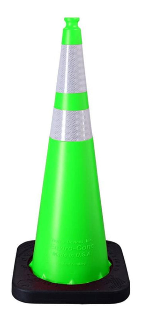 36 In. Enviro-Cone 10lb. with 4 In. & 6 In. reflective collars - Lime Green 16036-HIWB-10-L