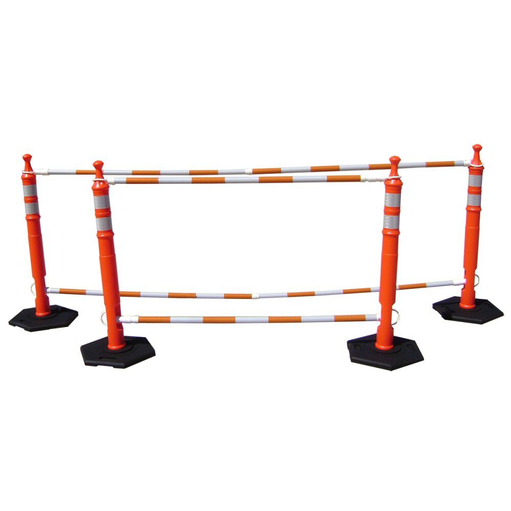 Adjustable 6-10 Ft. Retractable Cone Bar with Orange/White 150610A-CBOW