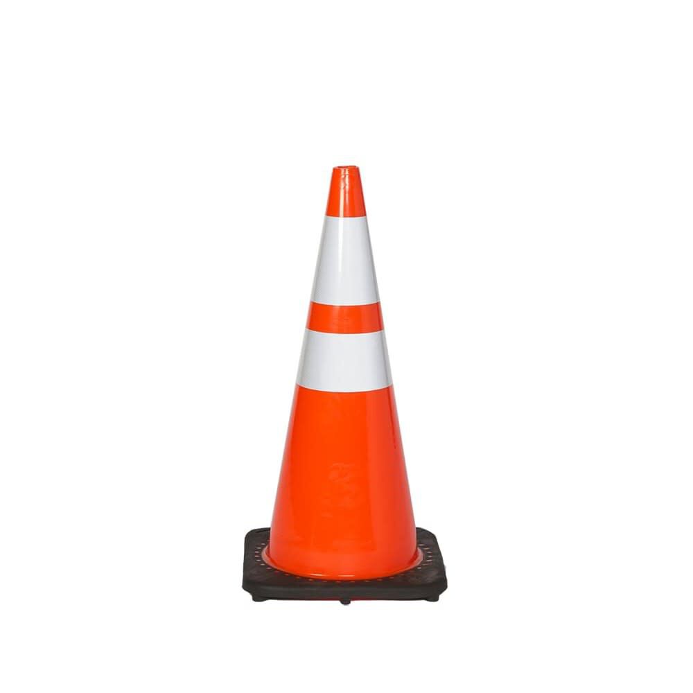 Fluorescent Orange 28in TrafFix PVC Cone with Collar 15028-HIWB-C7