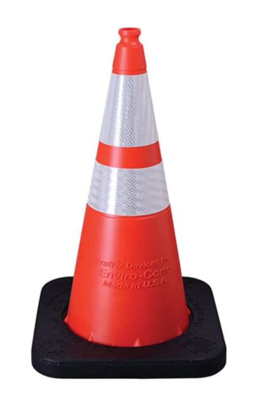 Orange 28in Enviro-Cone with Collars & 10 lbs Rubber Base 16028-HIWB-10