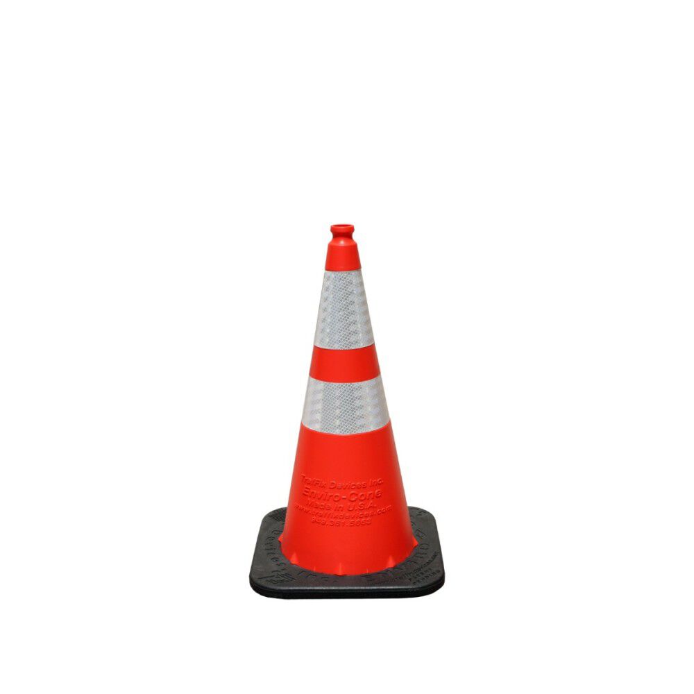 Orange 28in Enviro-Cone with Collars & 7 lbs Rubber Base 16028-HIWB-7