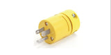 125V 15A 2P 3 Wire NEMA 5-15 Yellow Straight Blade Male Plug 1447