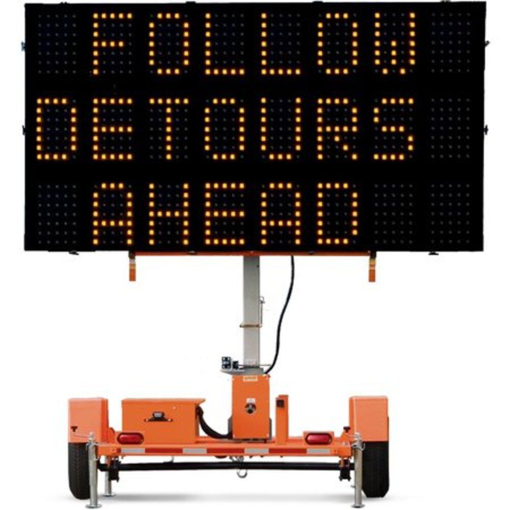 Three Line Full Size Display Message Board with Hand Operated Winch WTLMB(B)