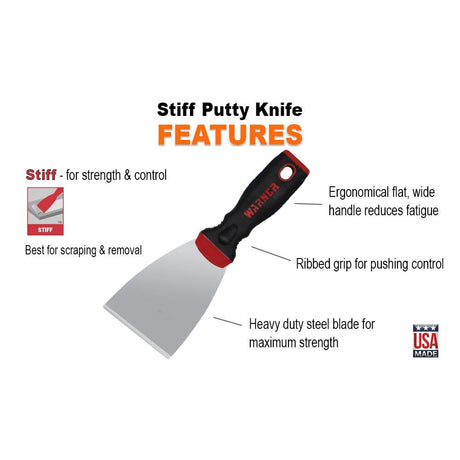 1-1/2in Width Stainless Steel Putty Knife with Hammer Cap 90661