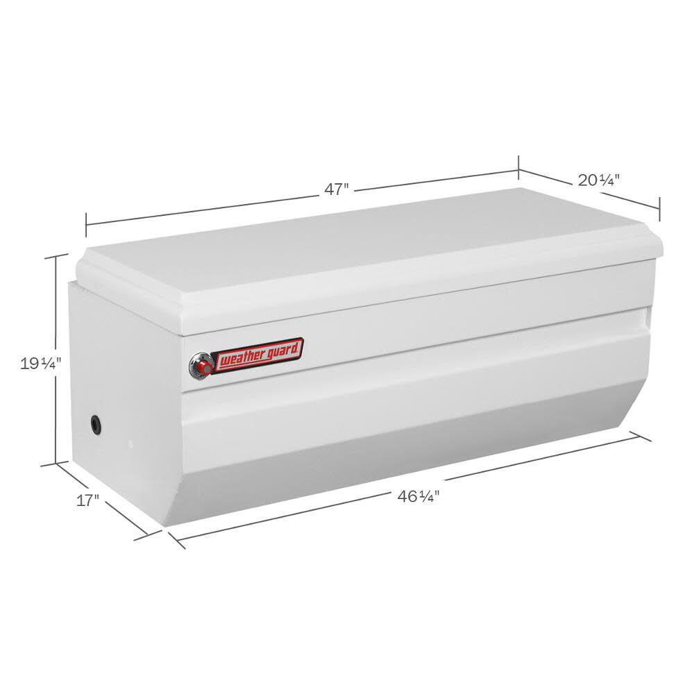 47-in x 20.25-in x 19.25-in White Steel Universal Truck Tool Box 675-3-01