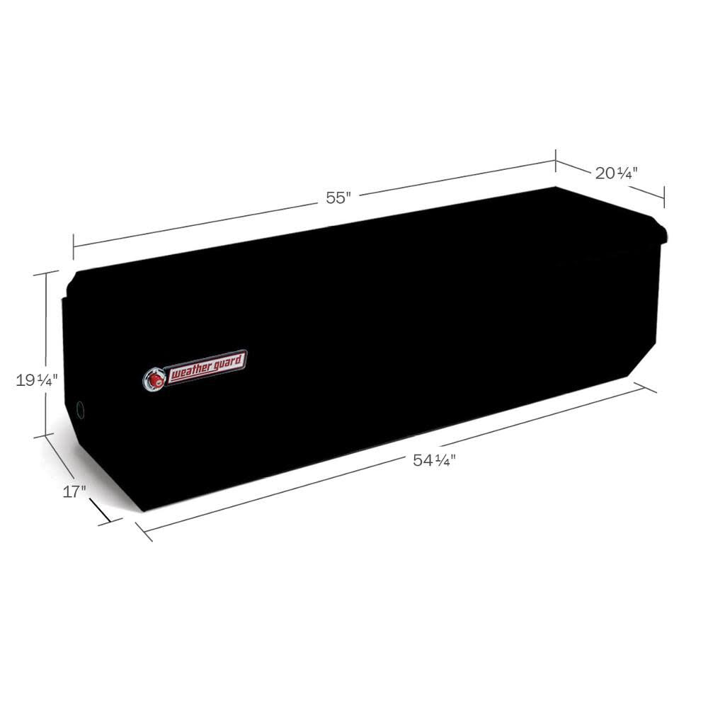 55-in x 20-in x 19.25-in Black Aluminum Universal Truck Tool Box 654-5-01