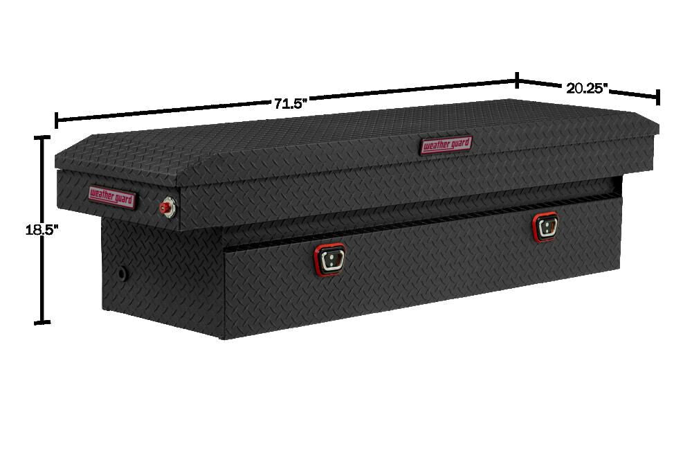 Saddle Truck Tool Box Aluminum Full Standard Textured Matte Black 127-52-04