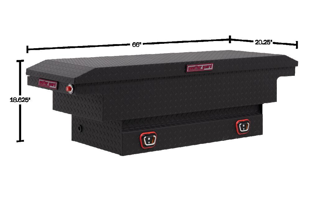 Saddle Truck Tool Box Aluminum Low Profile Textured Matte Black 131-52-03