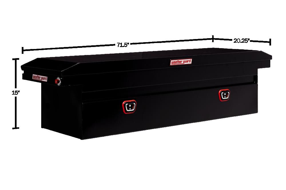 Saddle Truck Tool Box Steel Full Low Profile Gloss Black 120-5-04