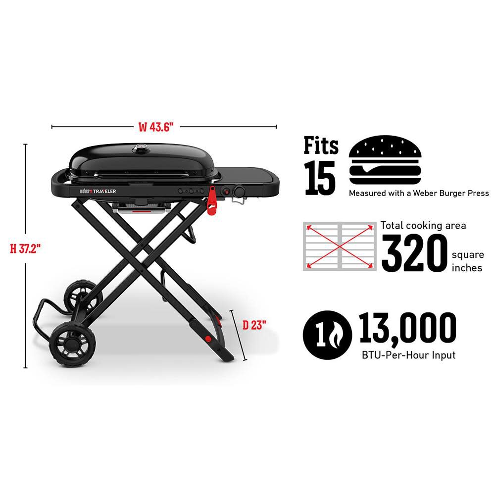 Traveler Stealth Grill Propane Portable 9013001