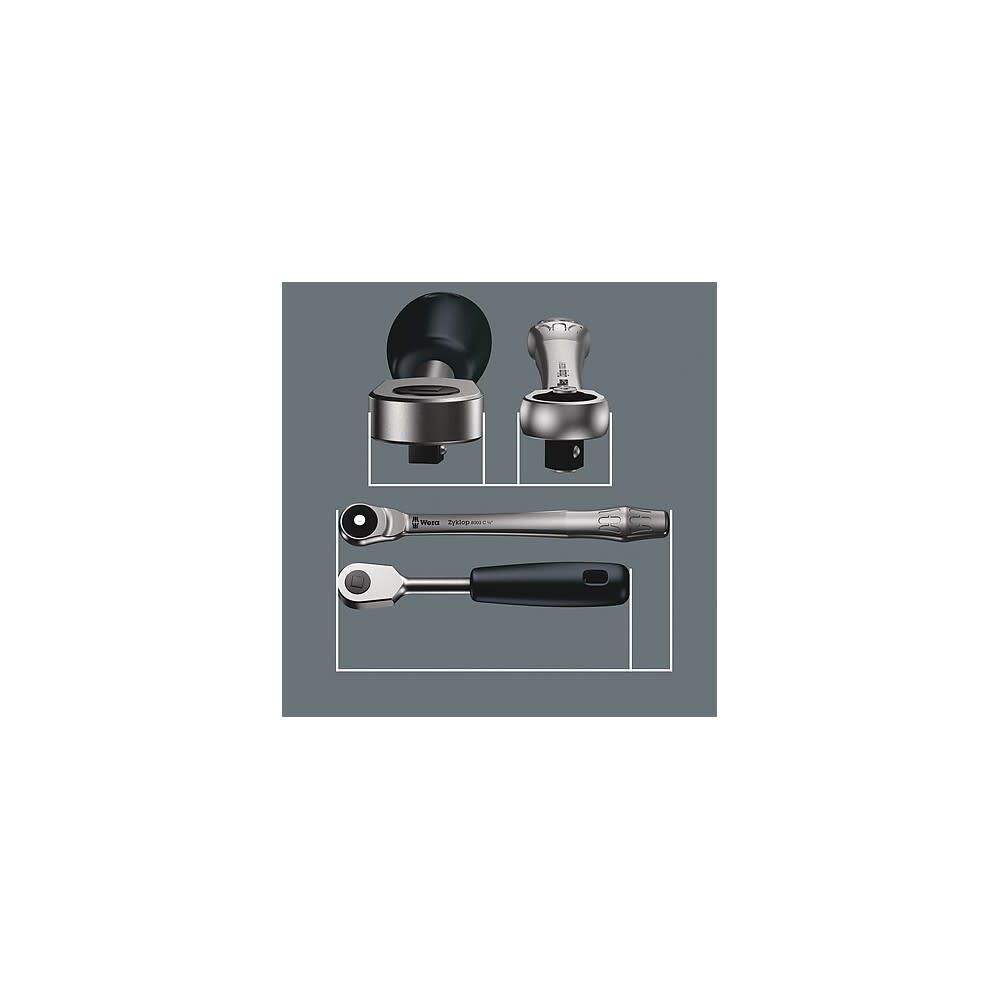 8100 SB 10 3/8 in Drive Zyklop Metal Ratchet Set 29pe 5004050001