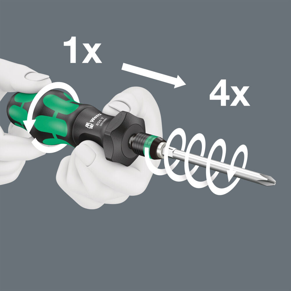 826 T Kraftform Turbo Bit-Holding Screwdriver Handle with Chuck 5057480001