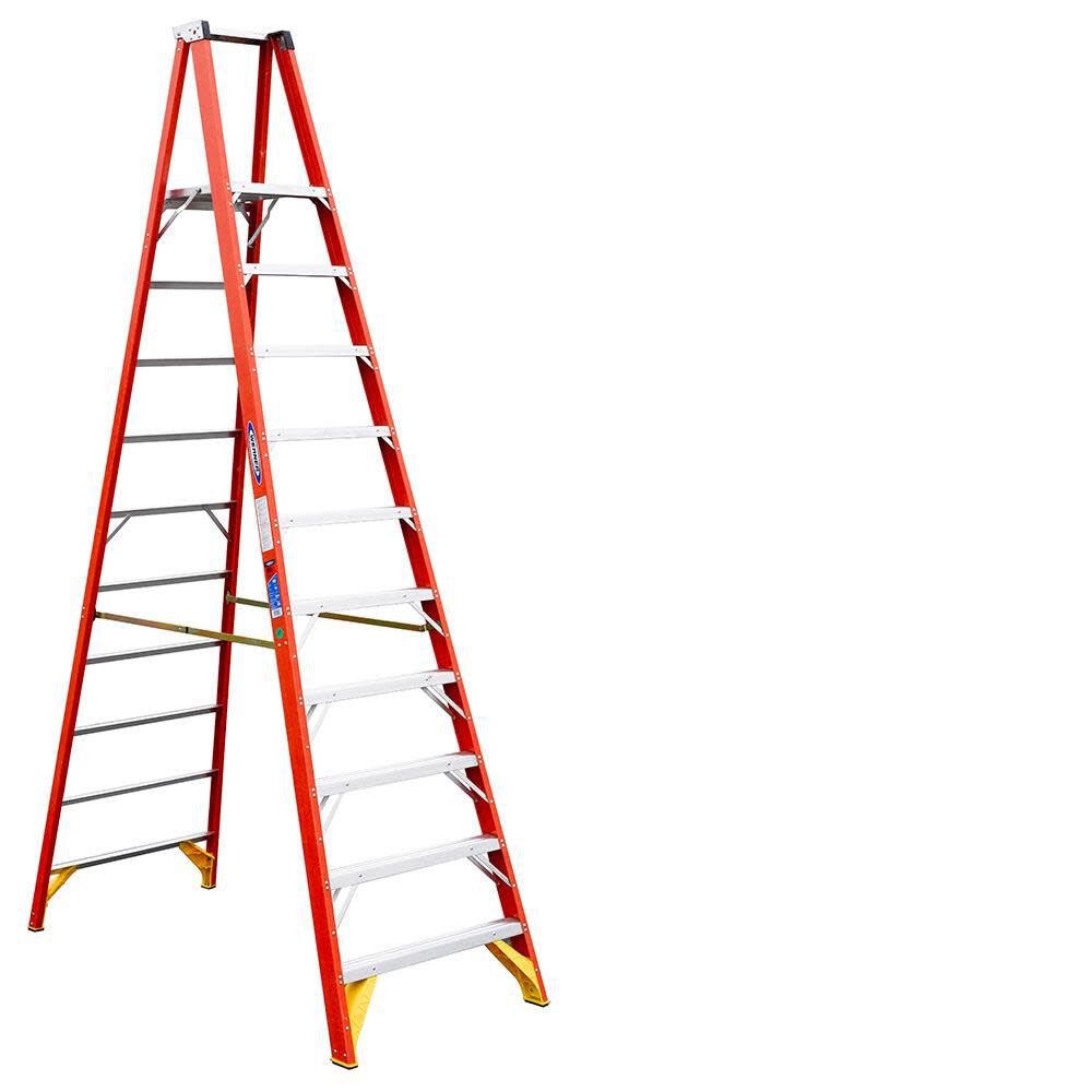 P6200 12-ft Fiberglass Type 1A-300-lb Load Capacity Platform Step Ladder P6210