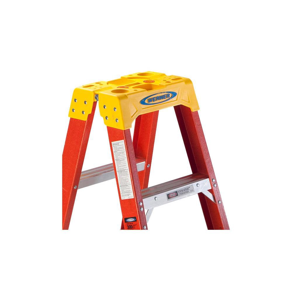 T6200 10-ft Fiberglass Type 1a- 300-lb Load Capacity Twin Step Ladder T6210