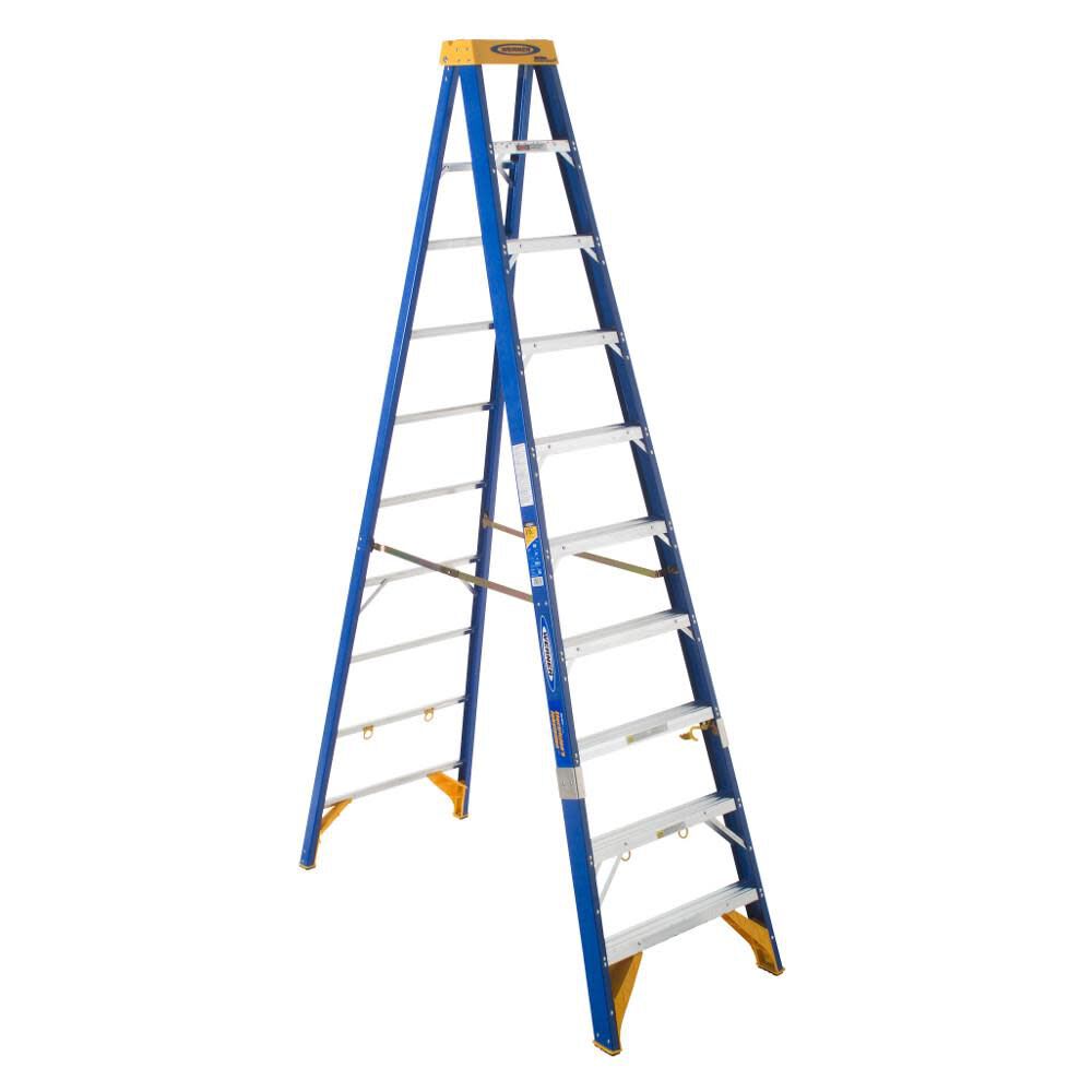 OBEL00 10-ft Fiberglass Type 1AA-375-lb Load Capacity Step Ladder OBEL10