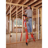 FTP6200 12-ft Fiberglass Type 1A-300-lb Load Capacity Tripod Step Ladder FTP6212