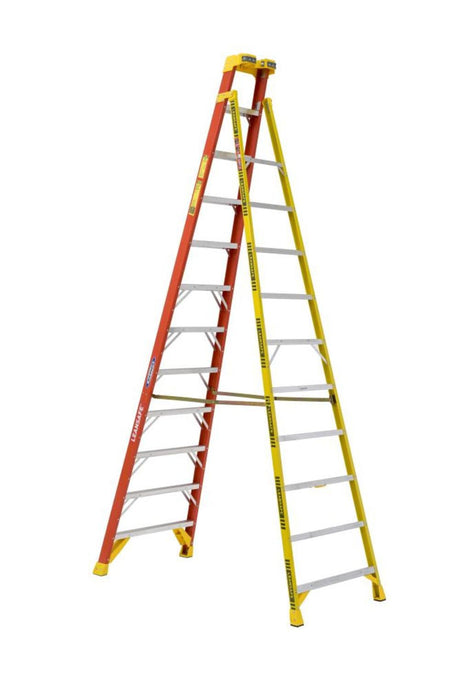 L6200 12-ft Fiberglass Type 1A-300-lb Load Capacity Step Ladder L6212