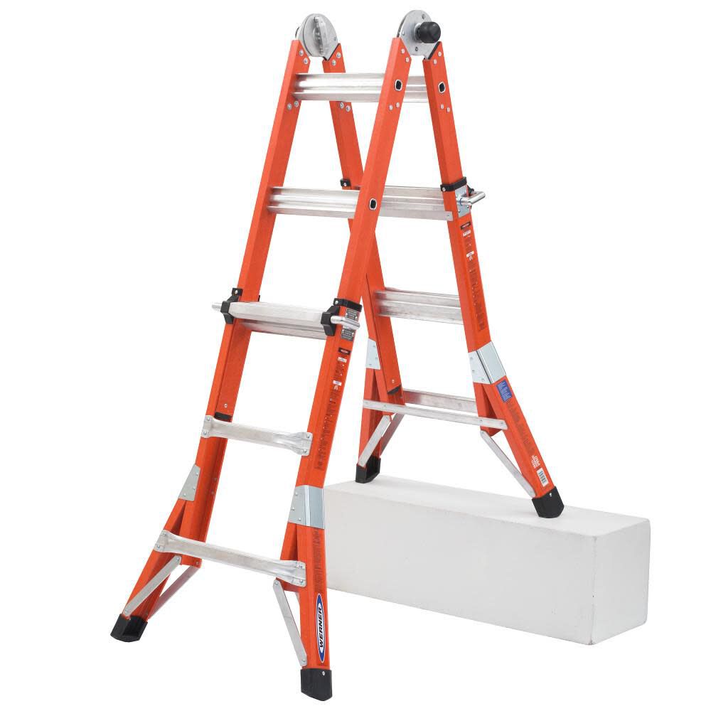 FMT Pro 5-in-1 14.25-ft Reach Type 1a- 300-lb Load Capacity Telescoping Multi-Position Ladder FMT-13