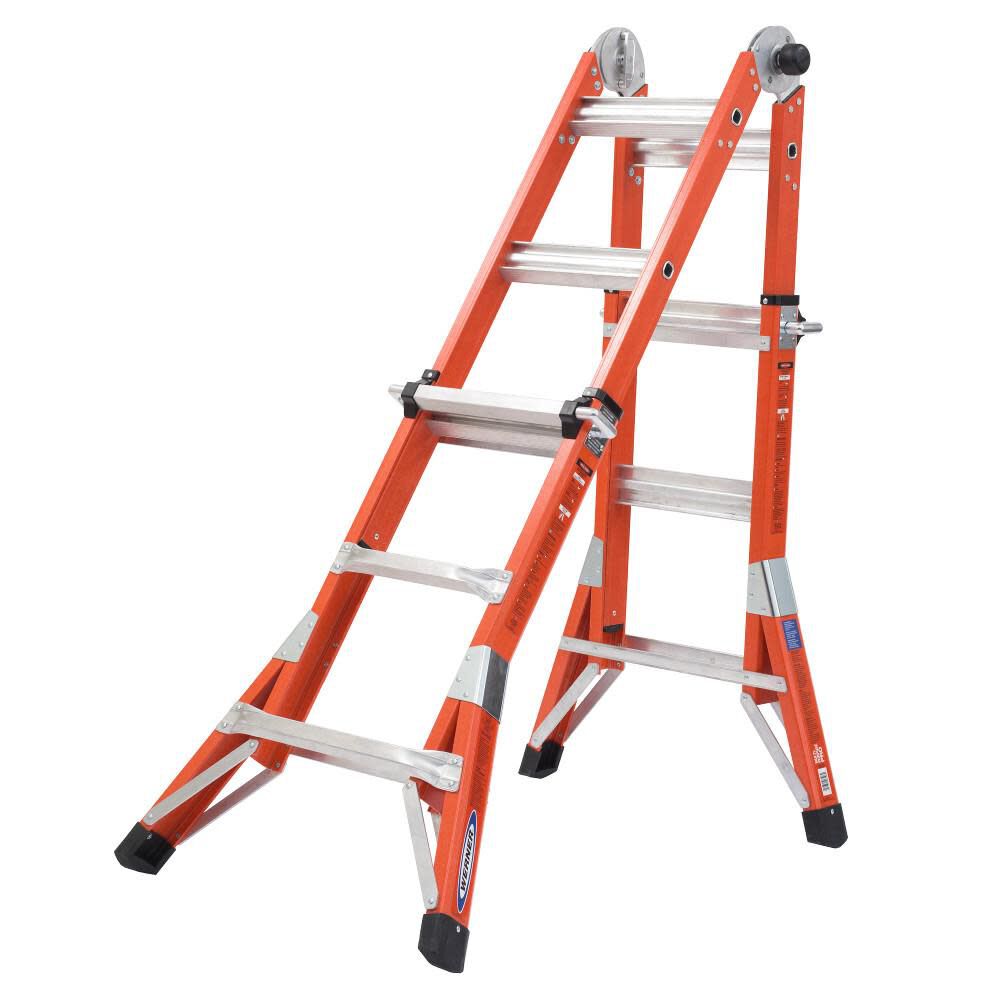 FMT Pro 5-in-1 14.25-ft Reach Type 1a- 300-lb Load Capacity Telescoping Multi-Position Ladder FMT-13