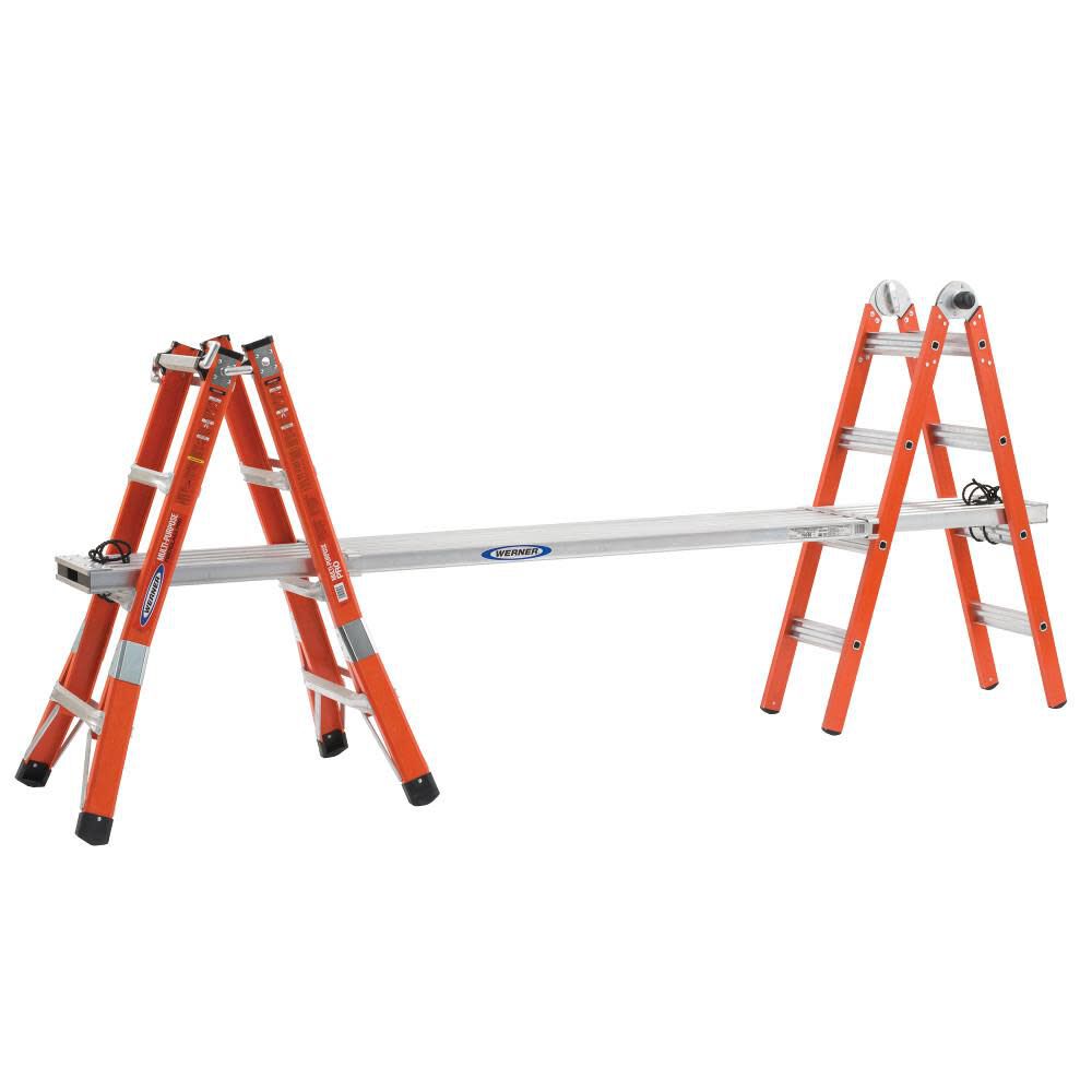 FMT Pro 5-in-1 18-ft Reach Type 1a- 300-lb Load Capacity Telescoping Multi-Position Ladder FMT-17