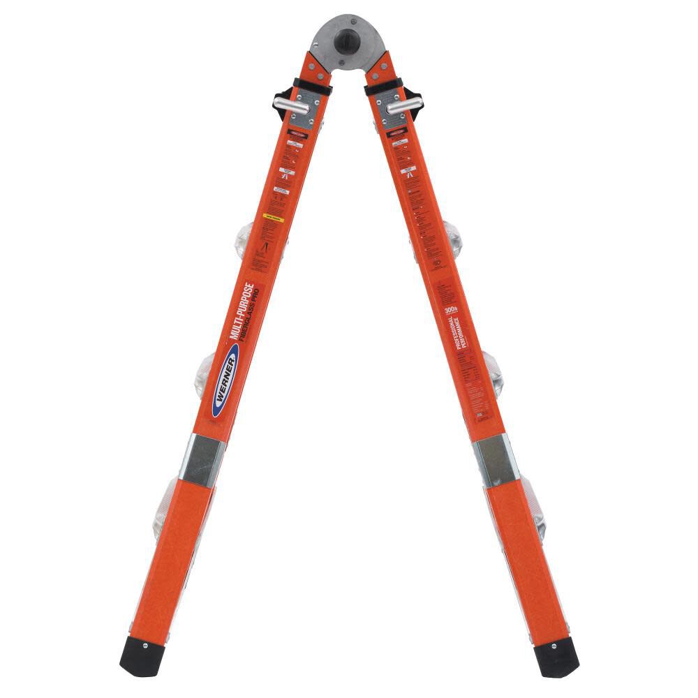 FMT Pro 5-in-1 18-ft Reach Type 1a- 300-lb Load Capacity Telescoping Multi-Position Ladder FMT-17