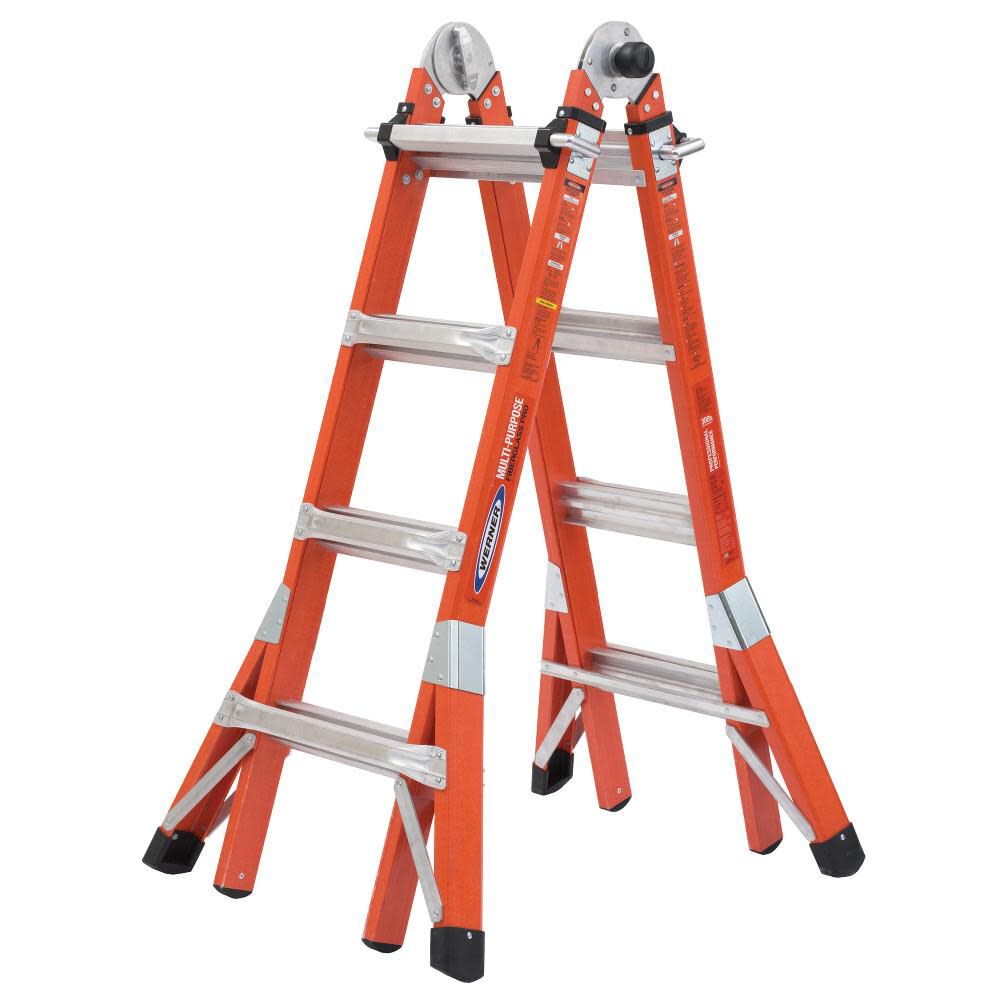 FMT Pro 5-in-1 18-ft Reach Type 1a- 300-lb Load Capacity Telescoping Multi-Position Ladder FMT-17