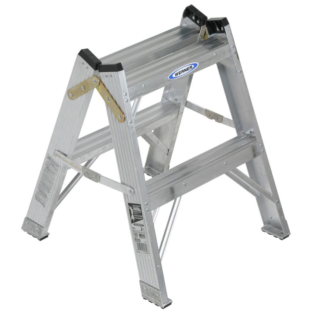 T370 2-ft Aluminum Type 1A-300-lb Load Capacity Twin Step Ladder T372