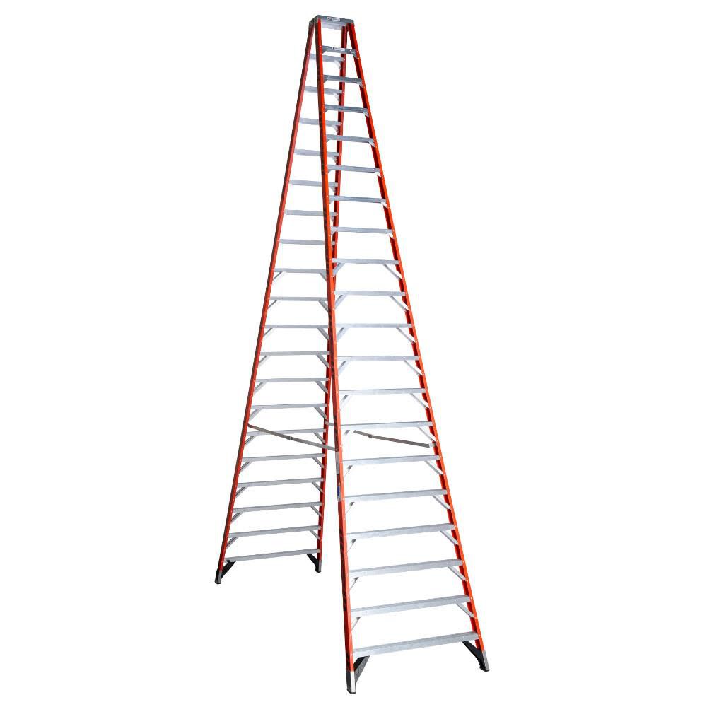 T7400 20-ft Fiberglass Type 1A-300-lb Load Capacity Step Ladder T7420